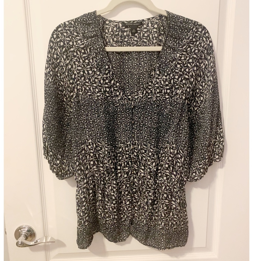 Bohemian Floral Silk Blouse